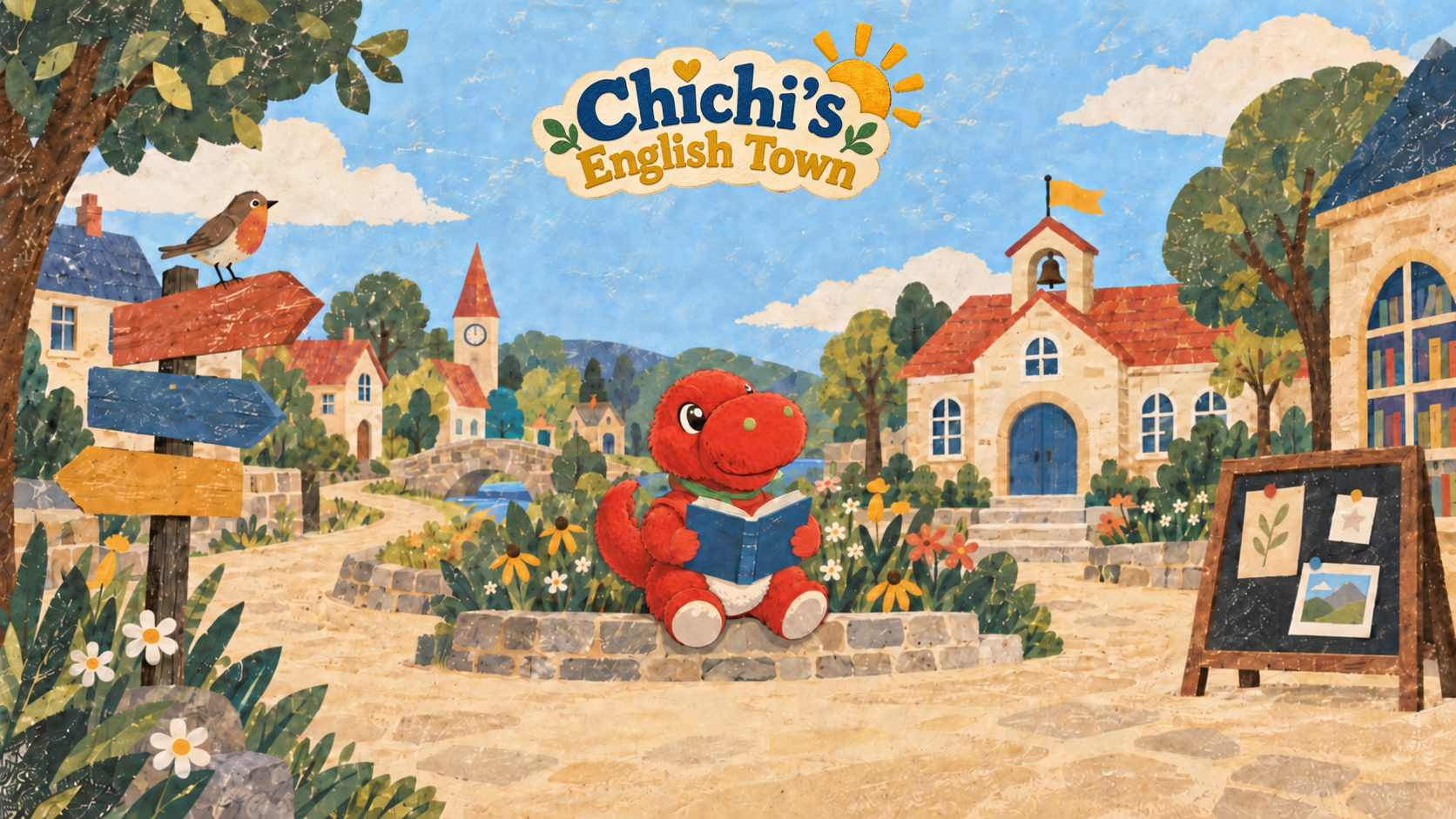 Chichi reading in the village square